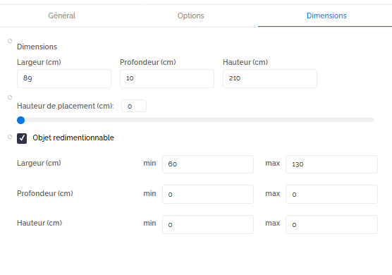 Dimensions d'un produit